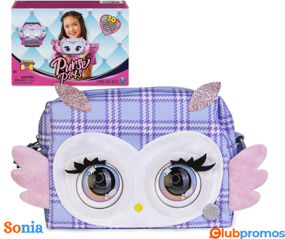 bon plan amazon Purse Pets, Impression Parfaite Chouette Hoot Couture, Jouet interactif et Sac...png