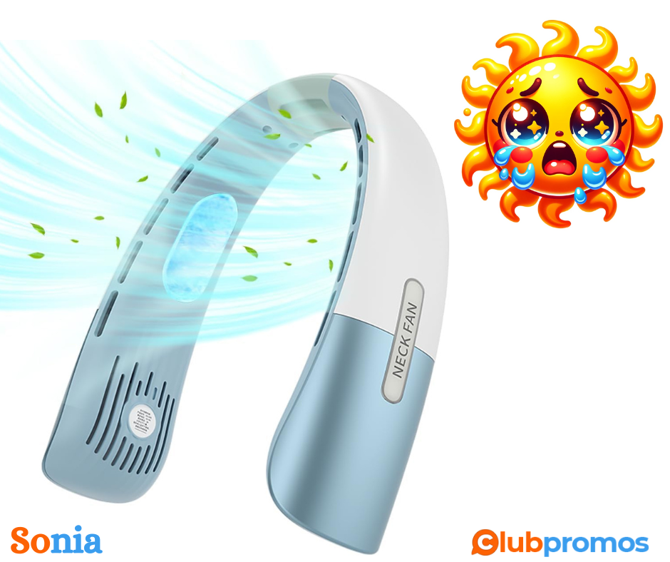 bon plan amazon Qsocksy Ventilateur Portable pour Cou, Ventilateur Mains Libres, 5 Vitesses Ré...png