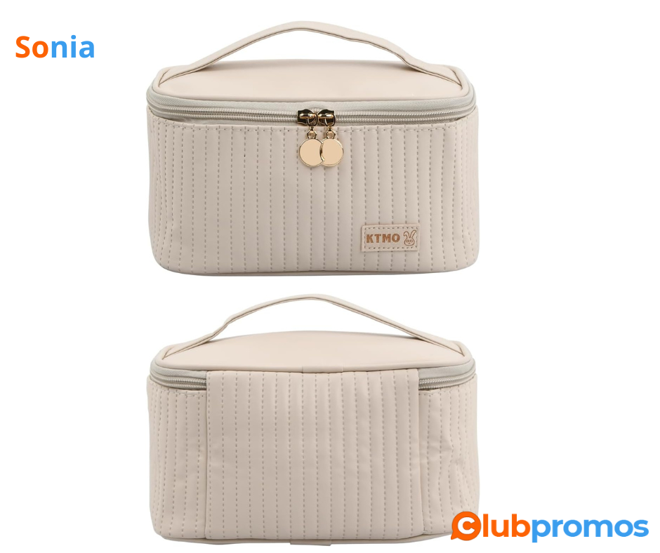 Bon Plan Amazon Rapidbok Trousse de Toilette Femme, Sac à Cosmétiques en Cuir PU, Trousse de M...png