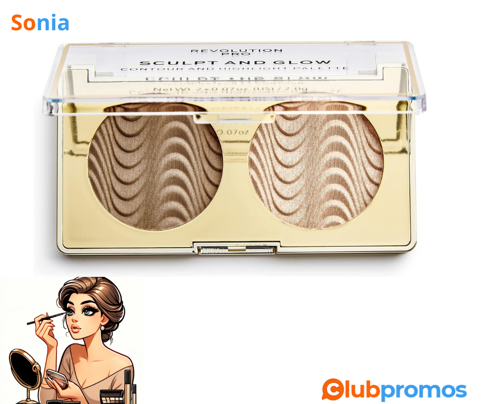 Bon plan Amazon Revolution Pro, Sculpt & glow, Palette Visage , desert Sky, 2 Ombres, 4g.png