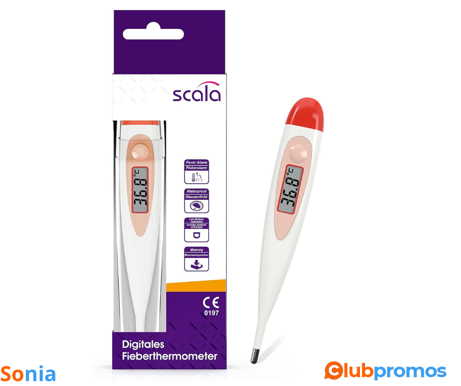 Bon Plan Amazon scala SC 17 Numérique Thermomètre Fièvre Médical Numérique SC 17 rouge.png