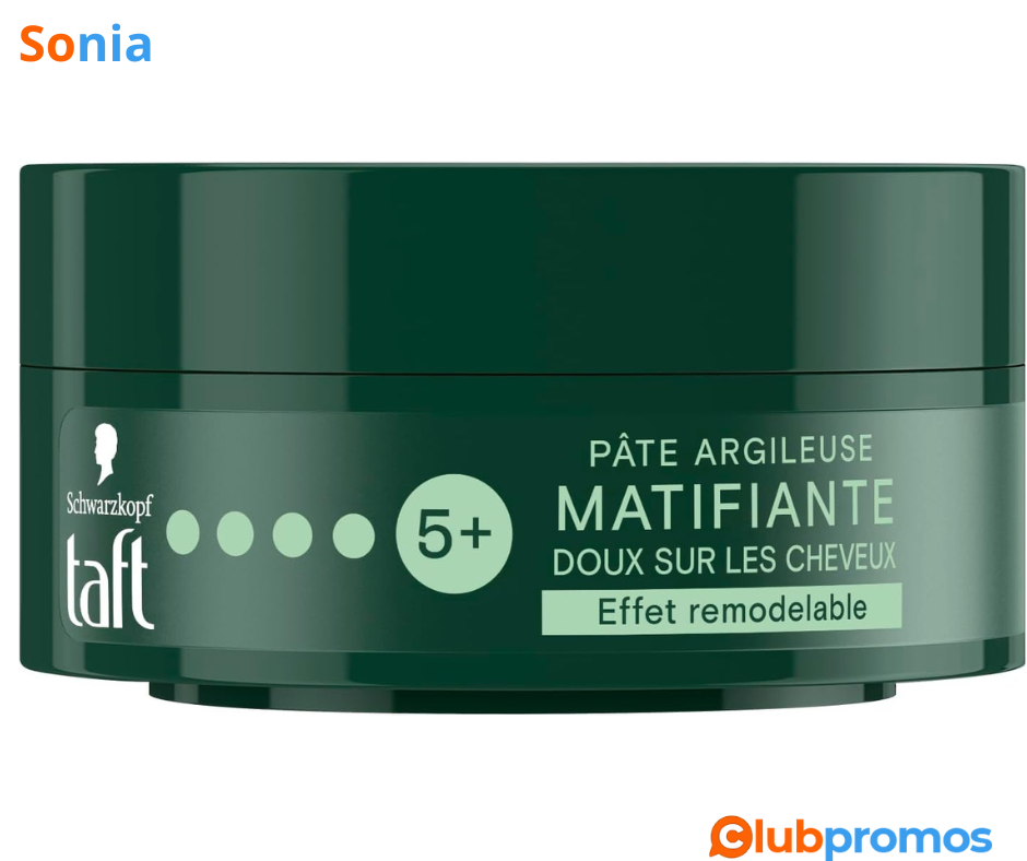 Bon Plan Amazon Schwarzkopf - Taft - Pâte Argileuse Cheveux Matifiante - Fixation Forte - Long...png