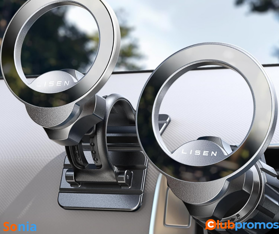 Bon Plan Amazon Support de Téléphone pour Voiture LISEN avec Rotation et MagSafe à Prix Réduit.png