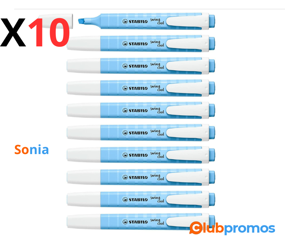 Bon Plan Amazon Surligneur STABILO swing cool Pastel - Lot x 10 surligneurs pastel - fraicheur...png