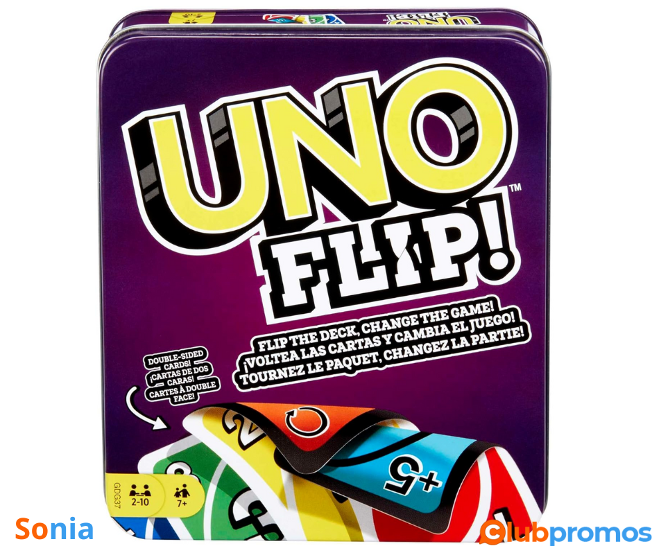 Bon plan amazon Uno Jeu De Cartes, avec 112 Cartes dans Une Boîte Métallique Robuste,.png