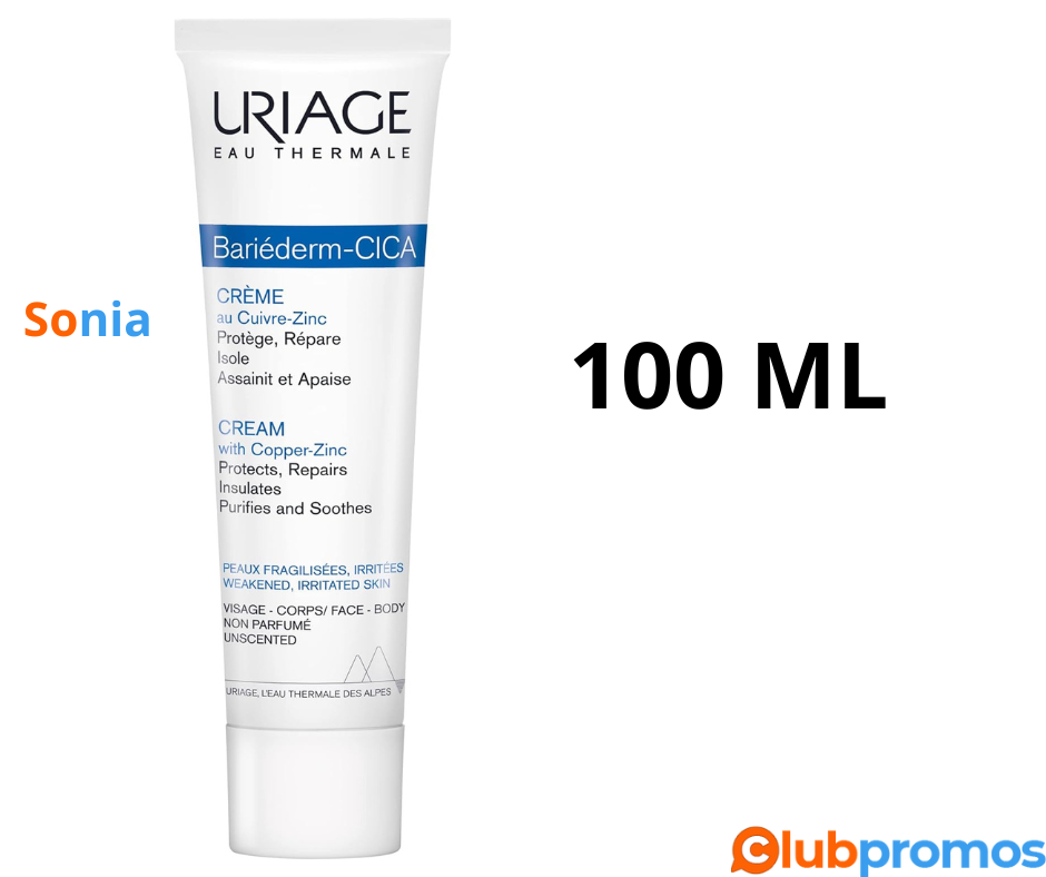bon plan amazon uriage Bariederm Cica-crème Réparatrice, 100 ml .png