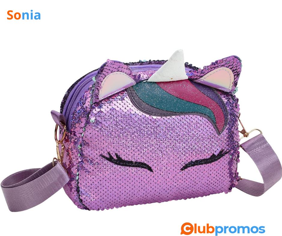 Bon Plan Amazon VALICLUD Filles Mignon Licorne Paillettes Paillettes Bandoulière Sac à Main Sa...png
