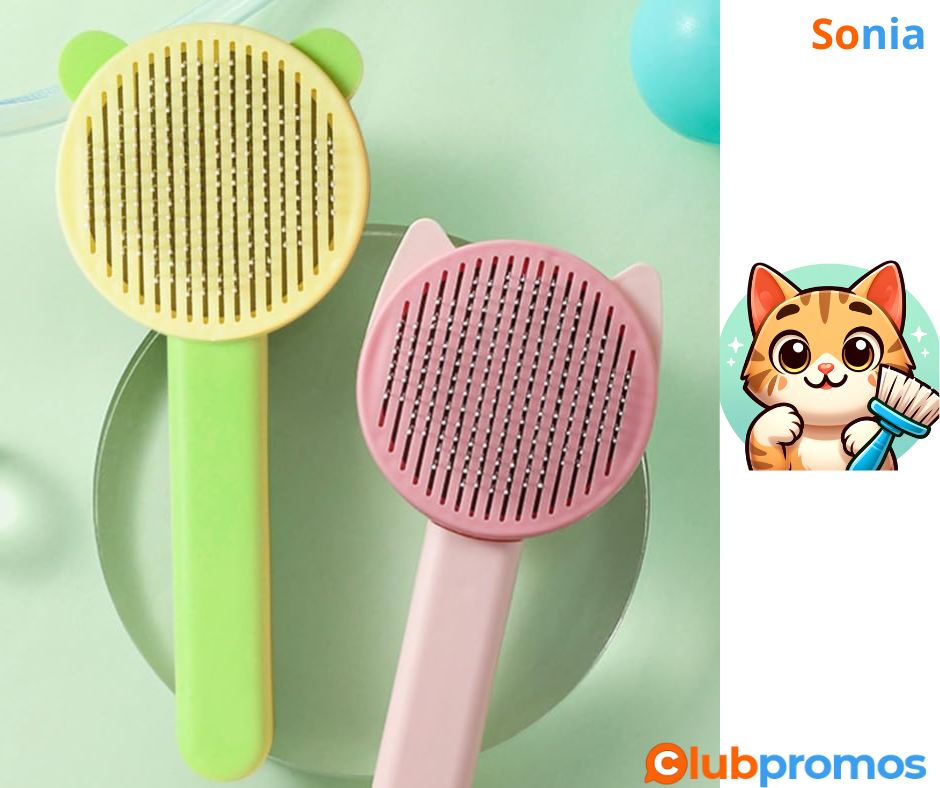 Bon plan amazonFOGARI Brosse de toilettage pour chats et chiens - Brosse auto-nettoyante pour ...png