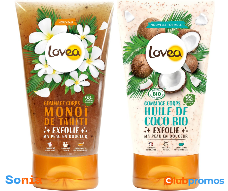 bon plan amazonLOVEA - Gommage Corps - Monoï De Tahiti - Exfolie, Lisse & Adoucit - Texture Fo...png