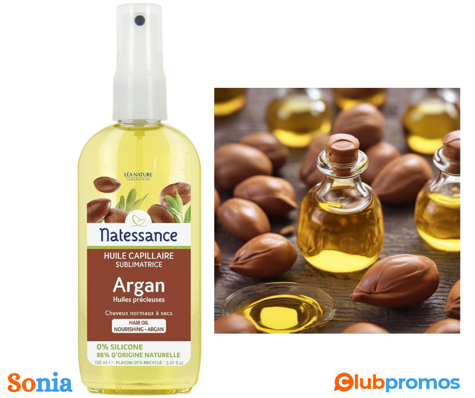 bon plan amazonNatessance - Huile de beauté capillaire - Argan .png