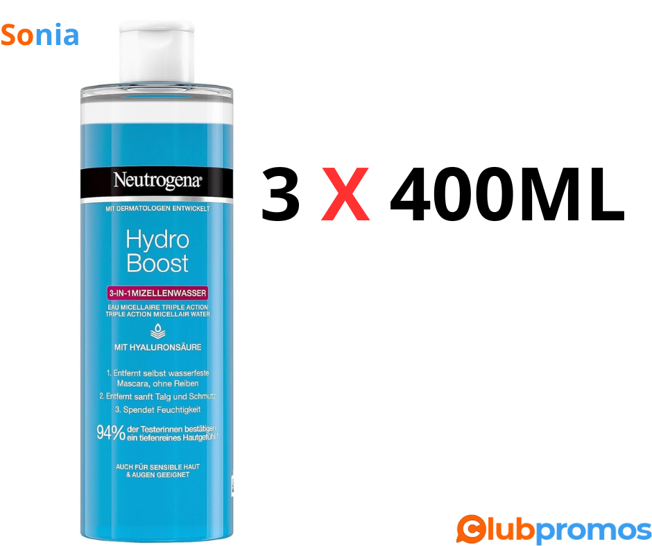 Bon Plan AmazonNeutrogena Hydro Boost Cleansing Water, Micellar Water with Hyaluronic Acid, Ma...png