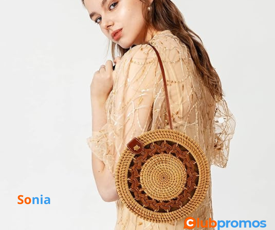 bon plan amzazon icyant Rond Sac en Rotin, Boheme Rond en Rotin Sac à Bandoulière Fait main.png