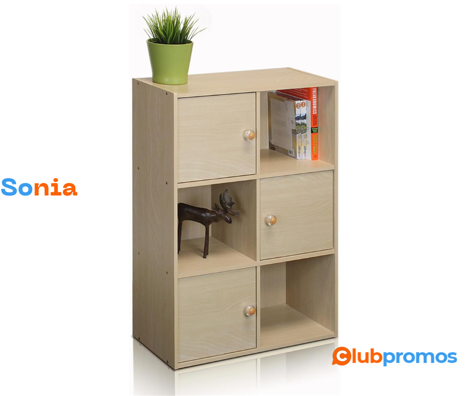 bon plan Furinno Pasir Étagère à 3 Niveaux avec 3 PortesPoignée Ronde, Hêtre à Vapeur, Bois de...png