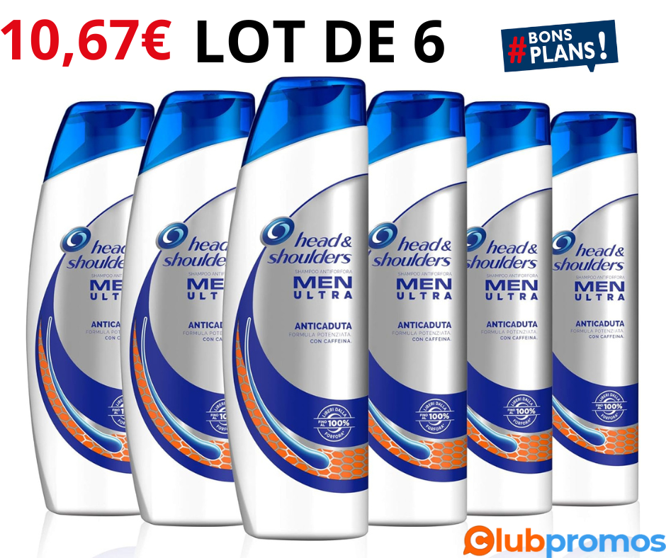 Bon Plan sur Amazon Lot de 6 Head & Shoulders Men Ultra Shampooing Anti-chute ANTIFORFORA.png