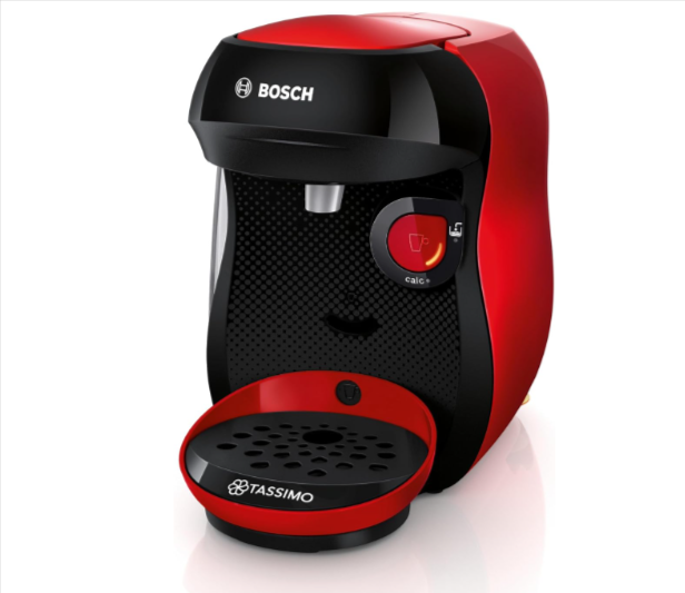  Machine à café Bosch Tassimo Happy Friendly rouge TAS103E – OneTouch, Intellibrew, 70 boissons chaudes, design compact, économe A+, bon plan Amazon à 29,99 €.