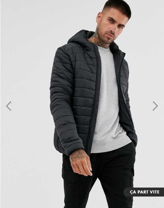 Brave Soul - Doudoune à capuche - Noir   ASOS.jpg
