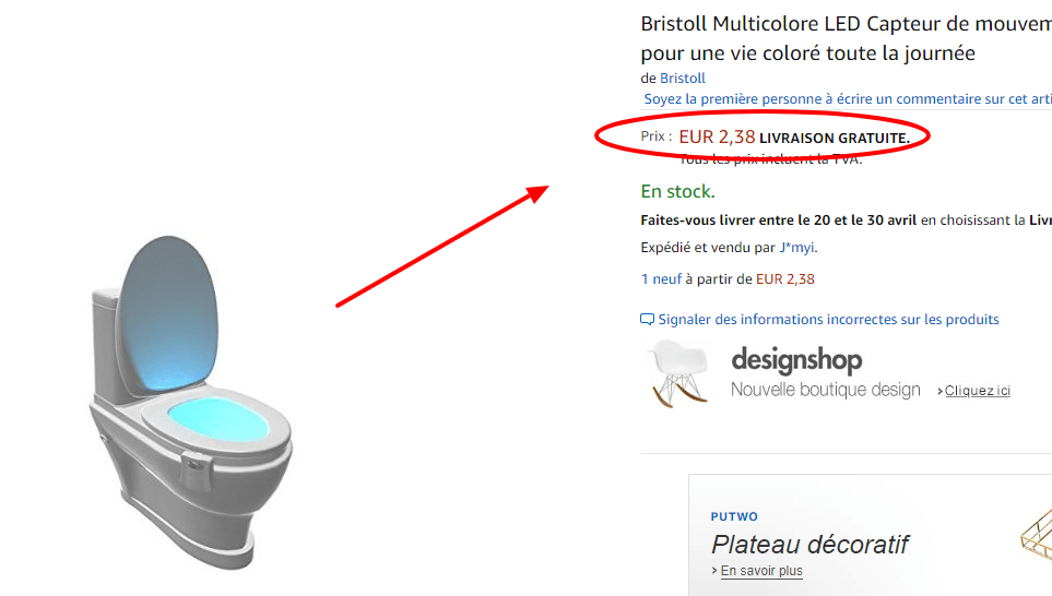 Bristoll Multicolore LED Capteur de mouvement activé Toilettes.png Bristoll Multicolore LED Capteur de mouvement activé Toilettes.png