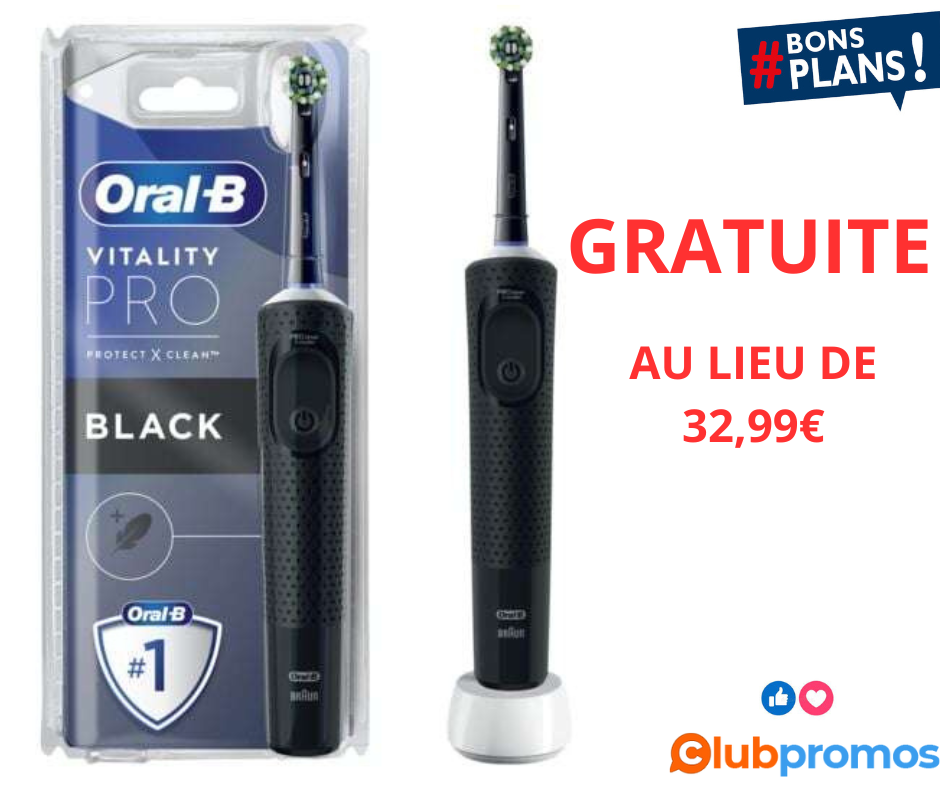 Brosse à dents électrique Oral-b Vitality Pro (via 26,39€ sur carte fidélité et ODR 13,20€).png