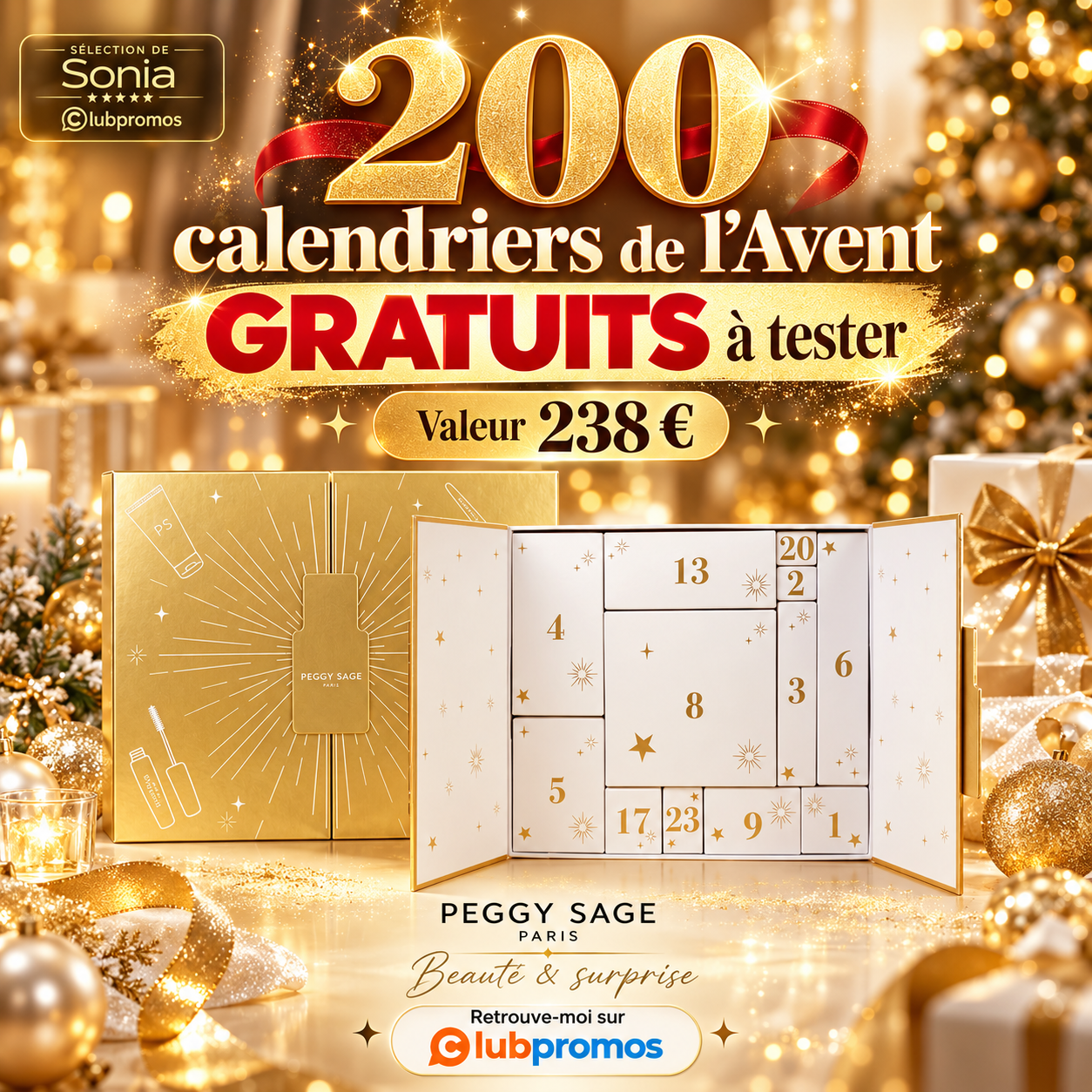 Calendrier de l’Avent Peggy Sage 2026 avec 24 produits beauté à tester avec TRND