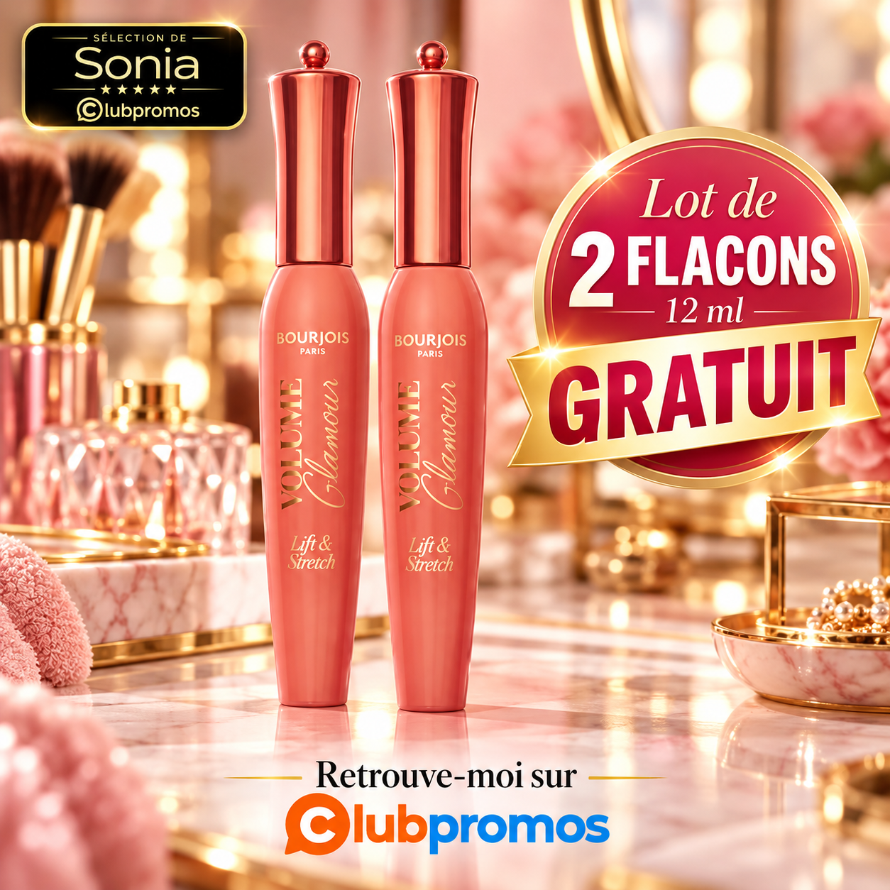 Lot de 2 mascaras Bourjois 12 ml gratuits chez Carrefour avec 1,46 € de bénéfice potentiel grâce aux avantages fidélité et au bon d'achat.