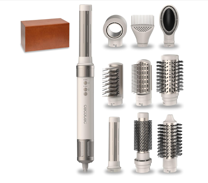 Brosse soufflante Cecotec Bamba CeramicCare 10in1 AirGlam – 1400 W, 10 embouts multifonctions, céramique + kératine, technologie Coanda anti-frizz, mallette incluse, promo Amazon 58,90 € au lieu de 119,90 €