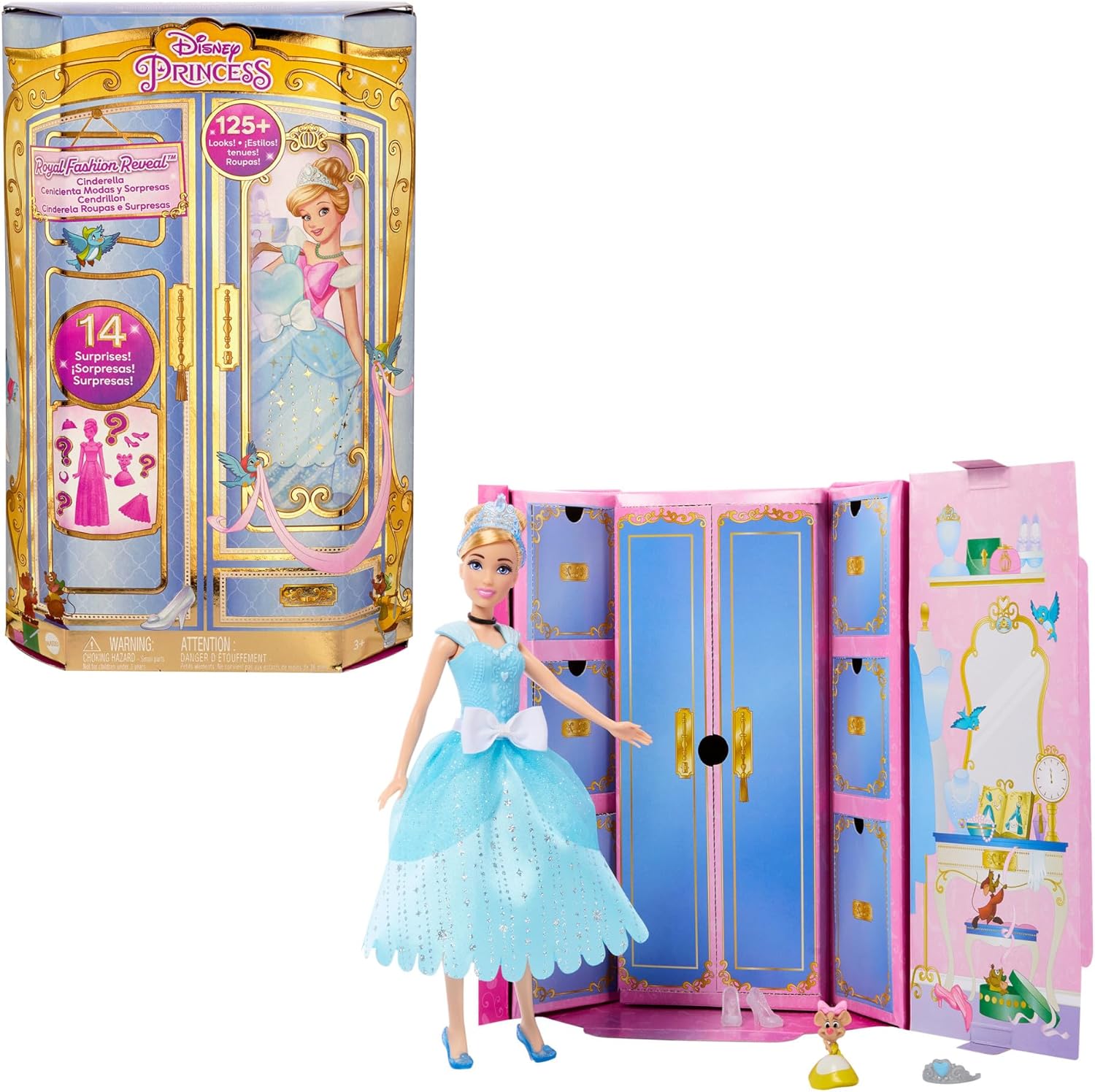 Poupée Cendrillon Royal Fashion Reveal de Mattel avec accessoires et looks variés