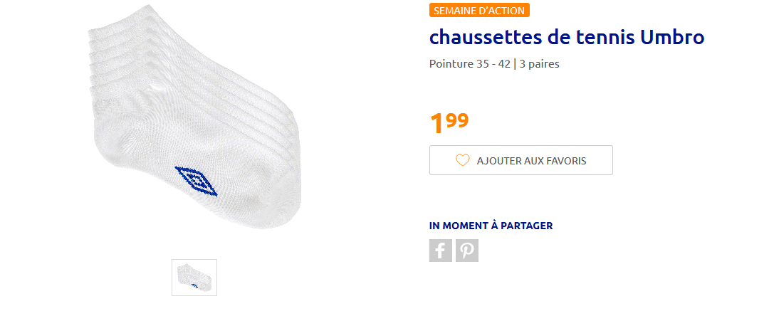 chaussettes de tennis Umbro Pointure 35   42   3 paires   Action.com.png