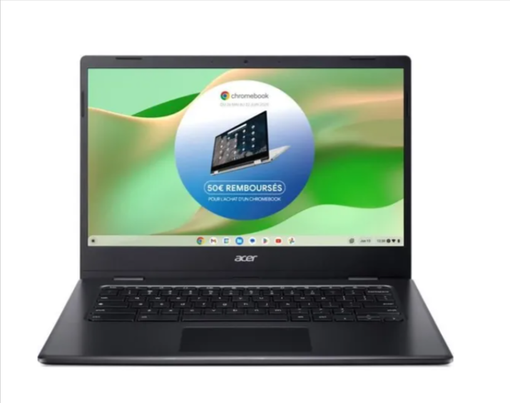 PC portable Chromebook Acer 14 pouces Full HD avec processeur Intel Celeron, 4Go RAM et 128Go eMMC, en promotion sur Cdiscount avec ODR 50€