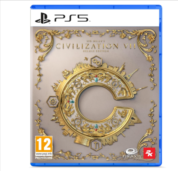Civilization VII – Édition Deluxe PS5 : jeu de stratégie 4X avec accès anticipé, contenu bonus incluant nouvelles civilisations, dirigeants, merveilles et skin exclusif. Version physique compatible PS5.