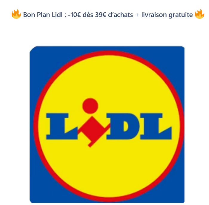 Code promo Lidl : -10€ dès 39€ d'achats + livraison gratuite via l'app Lidl Plus (cumul GO2ONLINE1 + GO2ONLINE2)