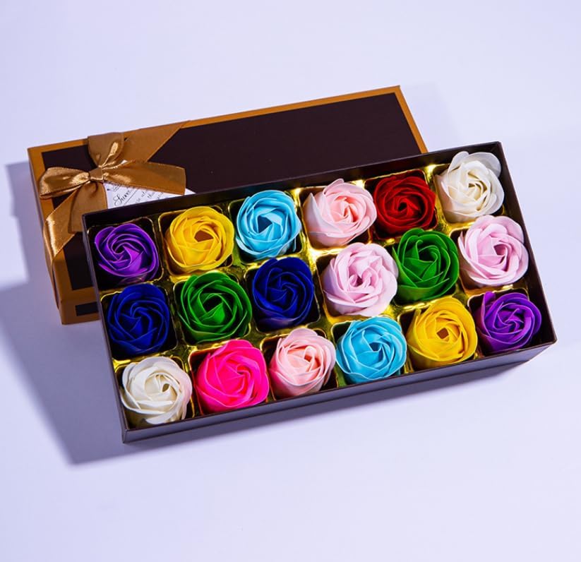 coffret-fleurs-savon-parfum-rose-18pcs