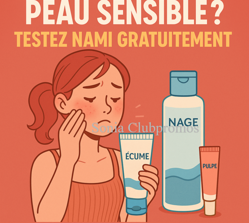 Coffret Découverte Nami Beauty gratuit à tester – routine peau sensible avec gelée nettoyante, sérum apaisant et soin des lèvres
