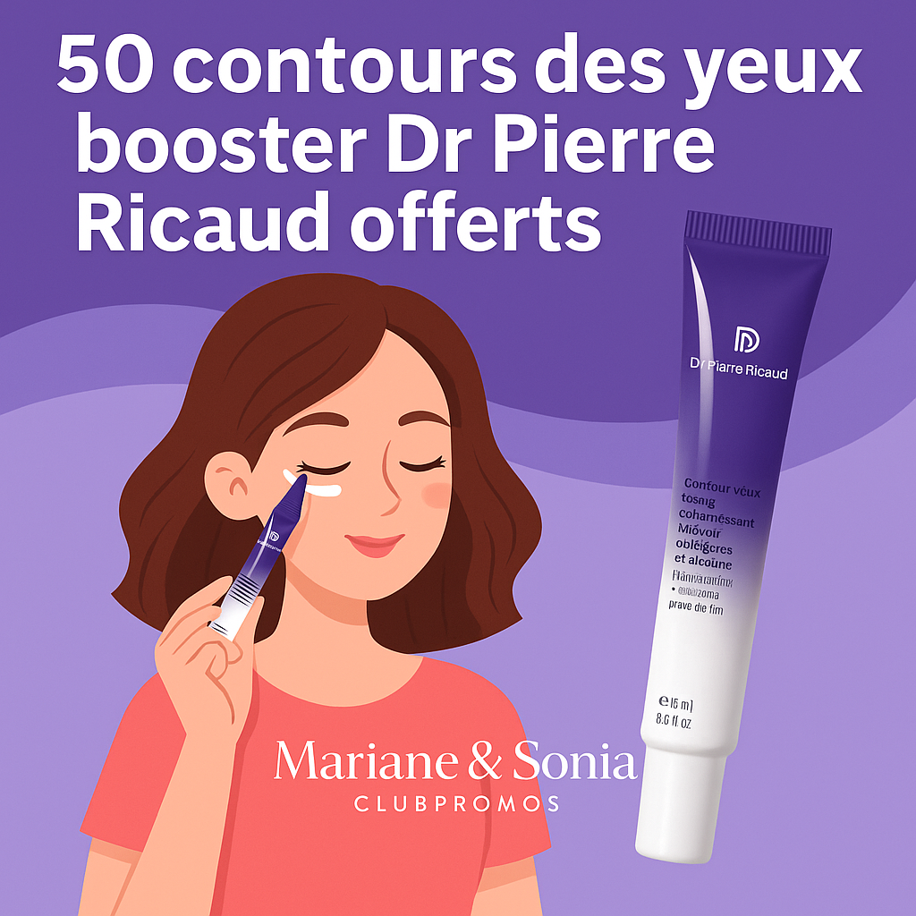 Flacon bleu du Contour des Yeux Lifting Raffermissant Booster Dr Pierre Ricaud avec applicateur métallique - soin anti-fatigue pour le regard