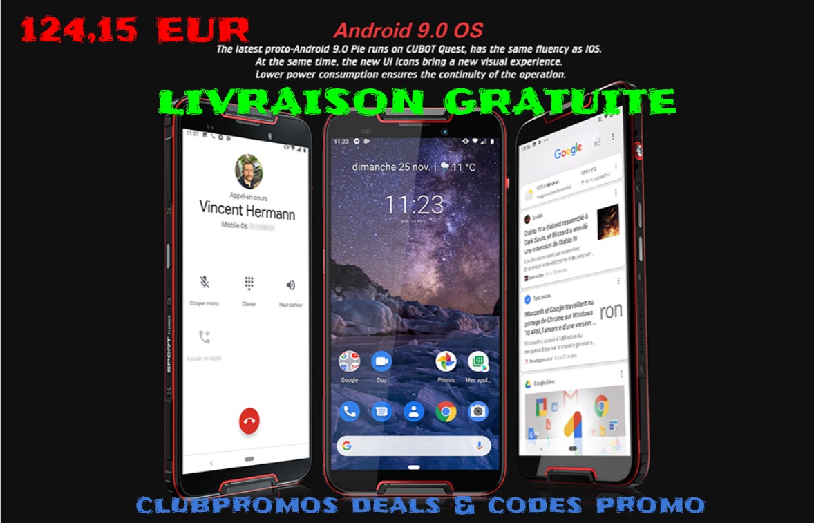 Cubot Quest téléphone portable IP68 Sports téléphone robuste Helio P22 octa core 5 5 deal amazon.jpg