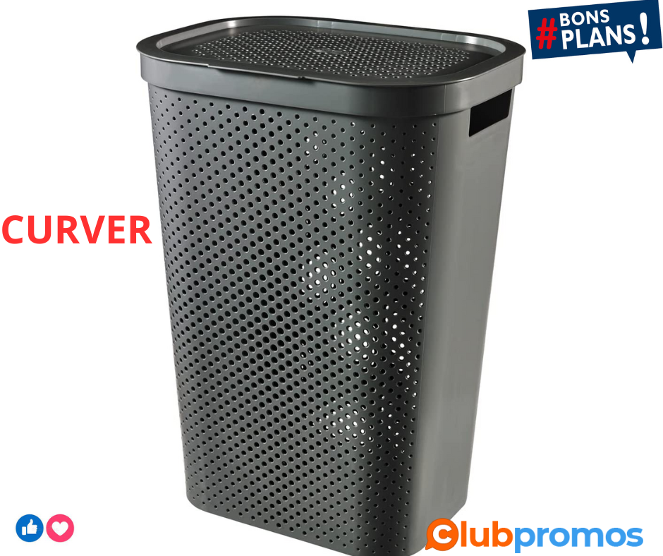 CURVER Coffre à Linge Infinity 60L - Bac à Linge Sale avec Couvercle - Bonne Aération - Poigné...png