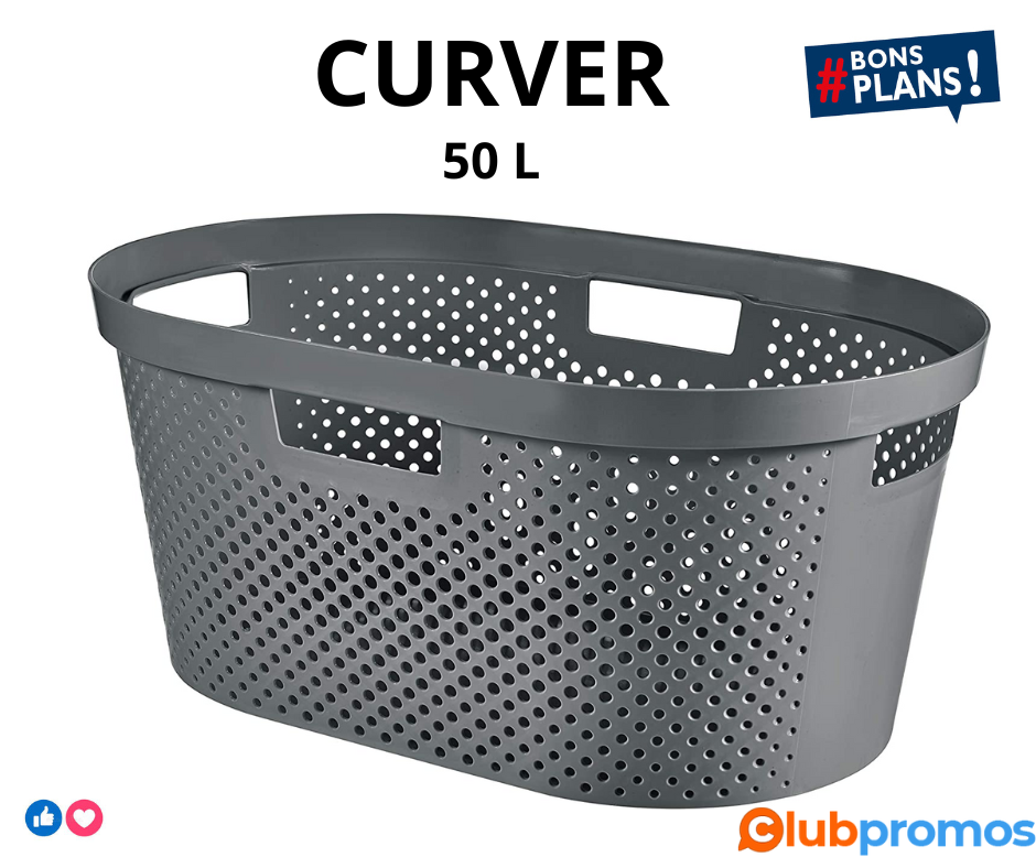 CURVER Panier à Linge 40L Infinity - Bac à Linge propre et sale - Bonne Aération - Corbeille p...png