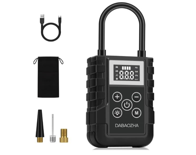 DABAOZHA Compresseur à Air Portatif - 150PSI Gonfleur Pneus Voiture Sans Fil, Pompe à Vélo Éle...png