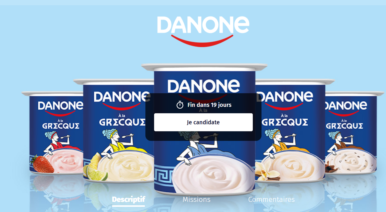  Danone À la Grecque - Yaourt crémeux à tester gratuitement dans le cadre d'une campagne Sampleo