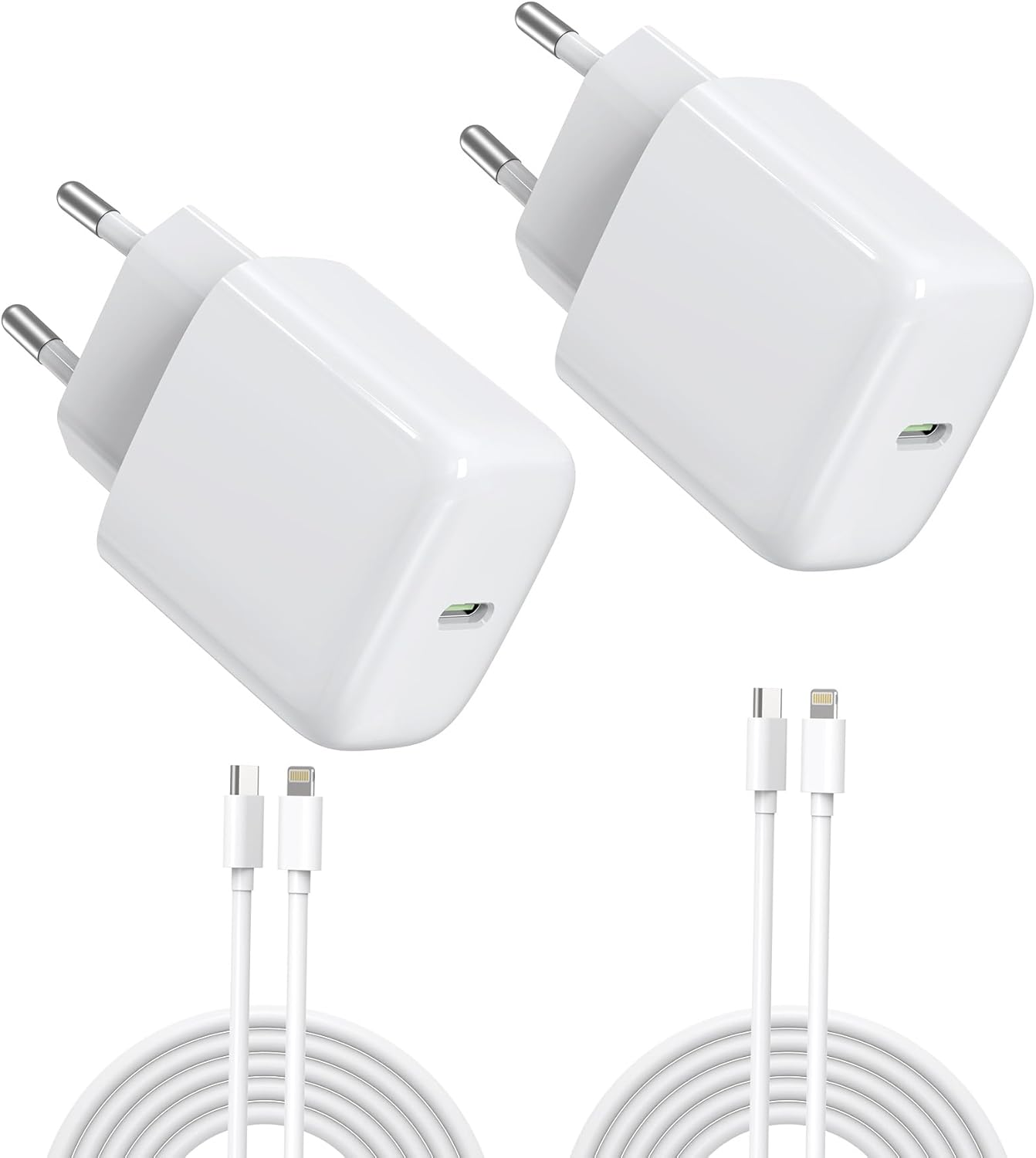Lot DEESOOCO chargeur USB-C 25W avec câble, double chargeur rapide PD 3.0 compatible iPhone et Samsung, offre Amazon