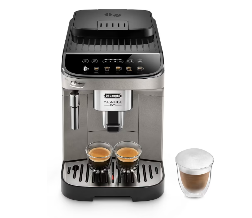 Machine expresso broyeur Delonghi Magnifica Evo ECAM290.42.TB, 1450 W, réservoir 1,8 L — 263,20 € après ODR 65,80 € chez E.Leclerc 
