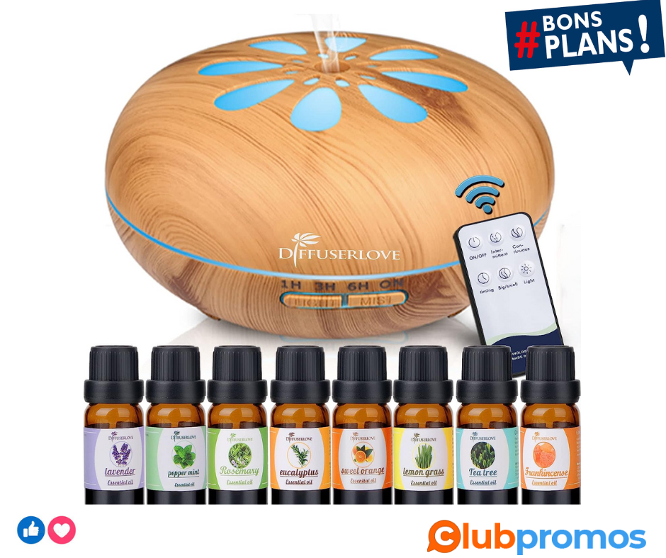 Diffuserlove - Diffuseur d'huiles essentielles 550 ml - Humidificateurs à grains de bois - Hum...png