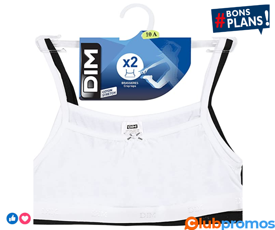 Dim Brassière Fille Basic Coton Stretch Confortable x2 .png