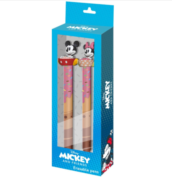 Disney Mickey Minnie Stylos Gel Effaçables 3D Pack 2 Fournitures Écriture Enfant Cadeau Papete...png