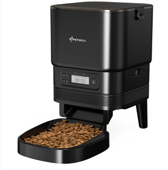 Distributeur automatique de croquettes 5L APETDOLA pour chats et chiens, programmable jusqu’à 6 repas par jour avec double alimentation et fermeture anti-renversement – bon plan Amazon 2025