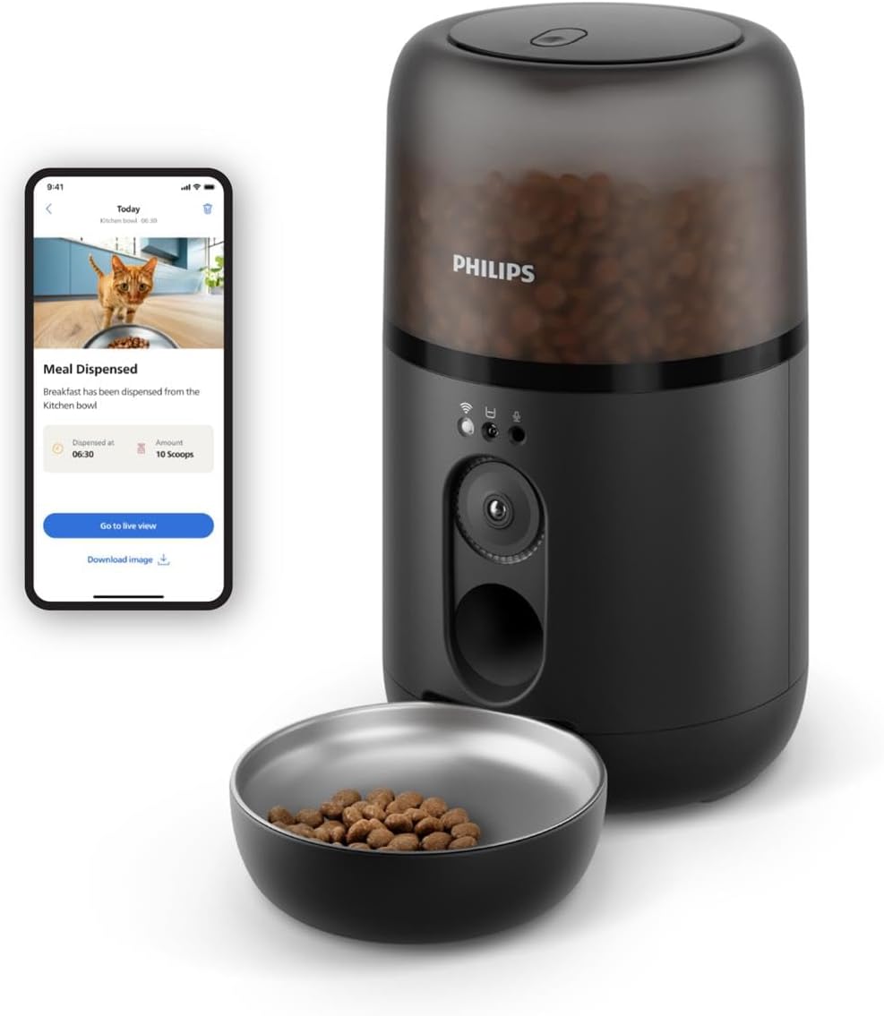 Distributeur de nourriture pour animaux Philips avec caméra - Connectivité appli