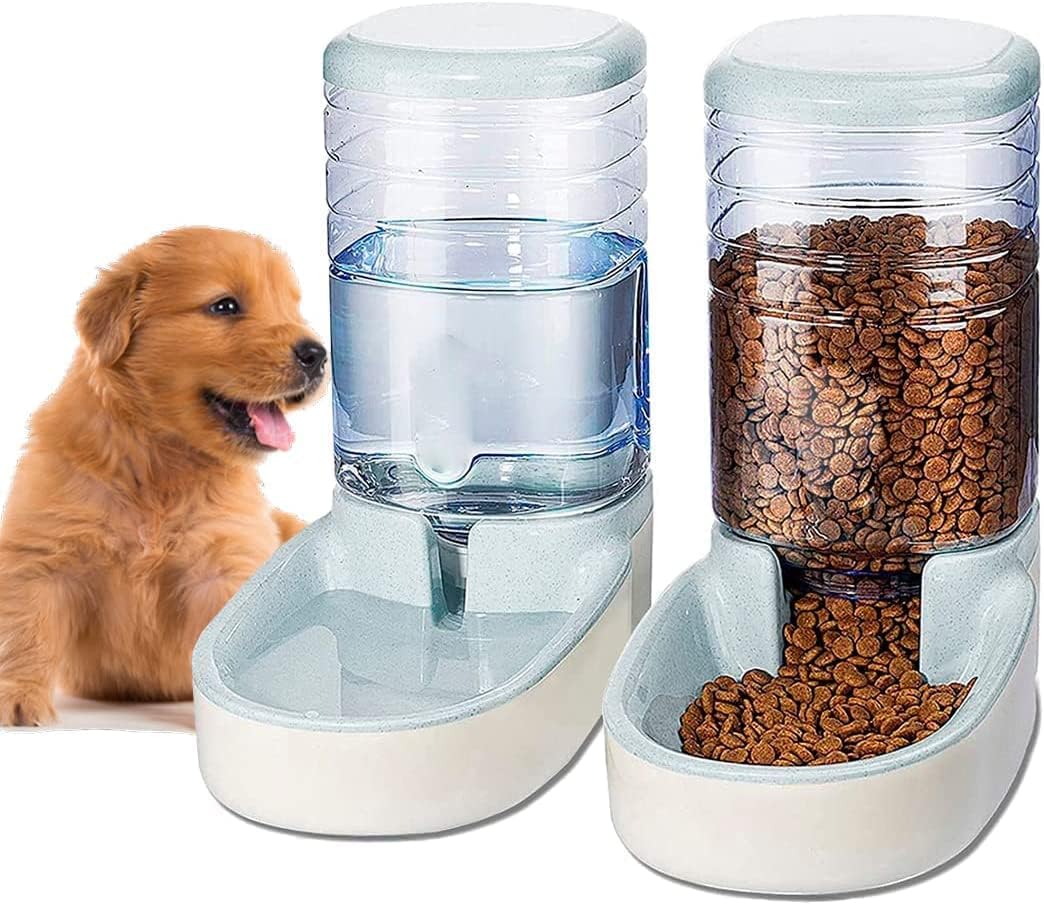 Distributeur automatique Edipets pour croquettes et eau 3,8L – lot 2 en 1 pour chat et chien – facile à nettoyer