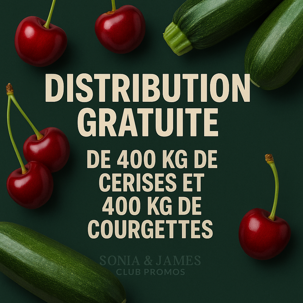 Bénévoles de l'association Table Ouverte distribuant gratuitement des cerises et courgettes aux habitants devant le 44 rue Richelieu à Nîmes