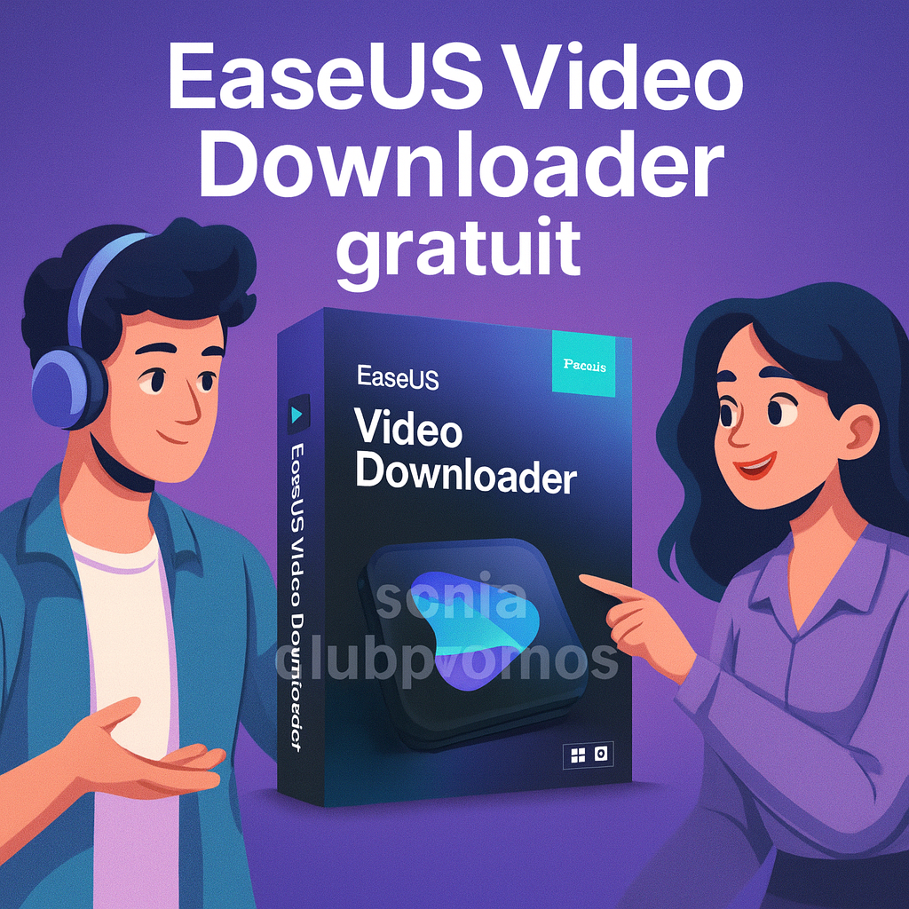 EaseUS Video Downloader gratuit 1 an – téléchargeur de vidéos et audio pour Windows, compatible avec plus de 1000 sites, licence offerte pour télécharger en HD et 4K sans limite.