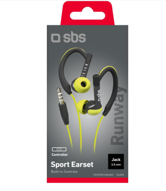  Écouteurs SBS Runway Sport – Intra-auriculaires avec microphone et câble jack 3,5 mm