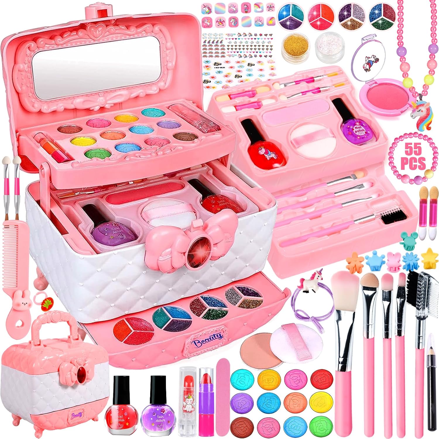 ENCOUN Maquillage Enfant Jouet Filles, Lavable Malette Maquillage Jouet, Coffret Maquillage En...jpg